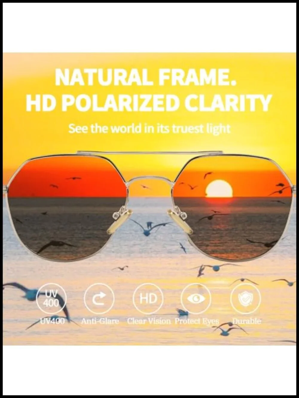 Polarized Aviator Sunglasses UV400 Protection Metal Frame Women Shades